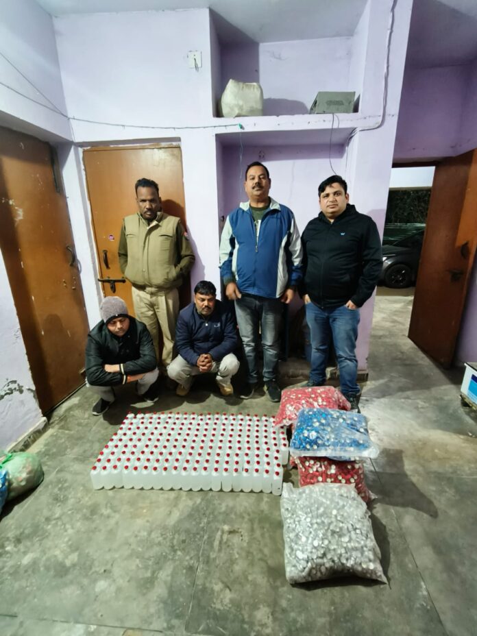 Food and drug department team with the accused