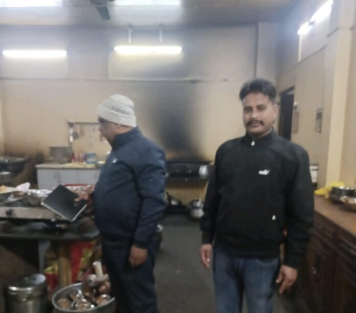 Team members inspecting the restaurant