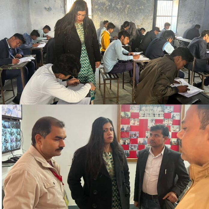 DM Medha Rupam inspecting the examination centers