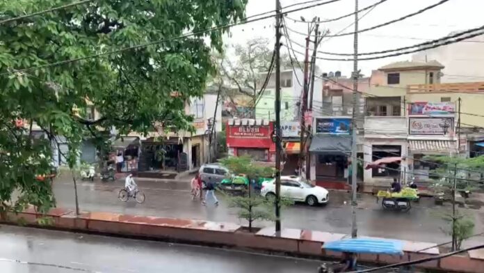 scene of rain in hapur