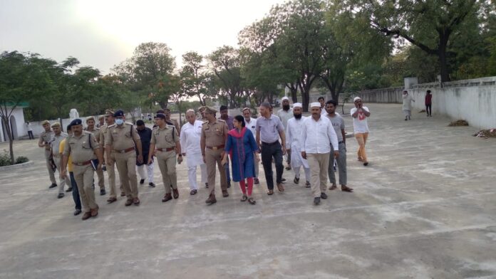 SP inspecting Idgah