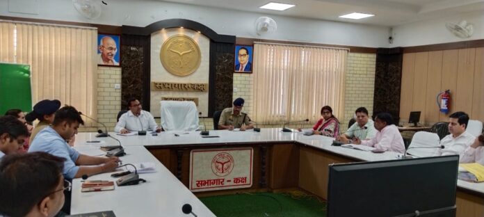 Additional District Magistrate holding a meeting regarding Ganga Jyestha Dussehra fair