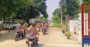 policemen on bikes leaving