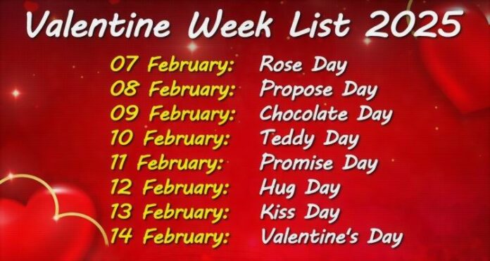 2025 Valentine Week List